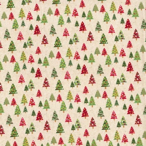 Christmas Tree Fabric, 100% Cotton, Fabric by the Yard, Choose your Cut