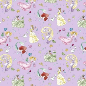 Disney Princess Fabric, 100% Cotton, Fabric by the Yard, Choose your Cut