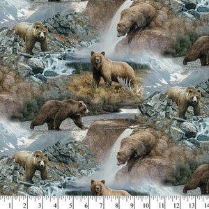 Bear Fabric, 100% Cotton, Fabric by the Yard, Choose your Cut