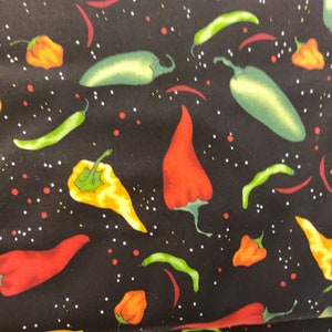 Chili Peppers Fabric, 100% Cotton fabric, Jalapeno Fabric, Fabric by the Yard, Choose Your Cut