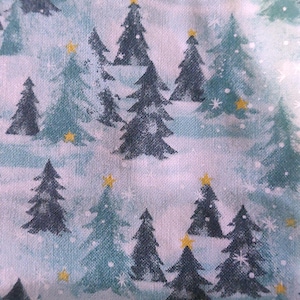 Fat Quarter, Christmas Tree Fabric, 100% Cotton, Snowy Forest Fabric