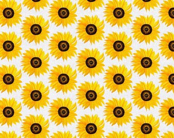 Sunflower Fabric, 100% Cotton, Fabric by the Yard, Choose your Cut