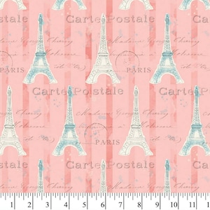 Paris Eiffel Tower Fabric, 100% Cotton fabric, Fabric by the Yard