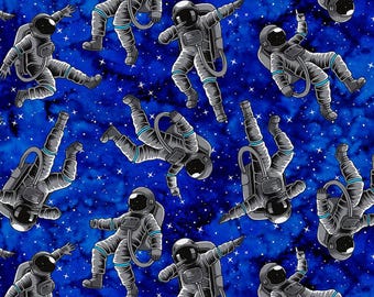 Astronautenstof, 100% katoen, ruimteschipstof, stof op maat gesneden, kies je snit