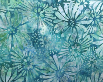 Indonesian Batik Floral Fabric, 100% Cotton, Fabric by the Yard, Choose your Cut, quilting