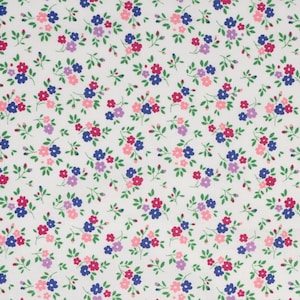 Tissu fleurs printanières, 100 % coton, tissu par mètre, coupe au choix