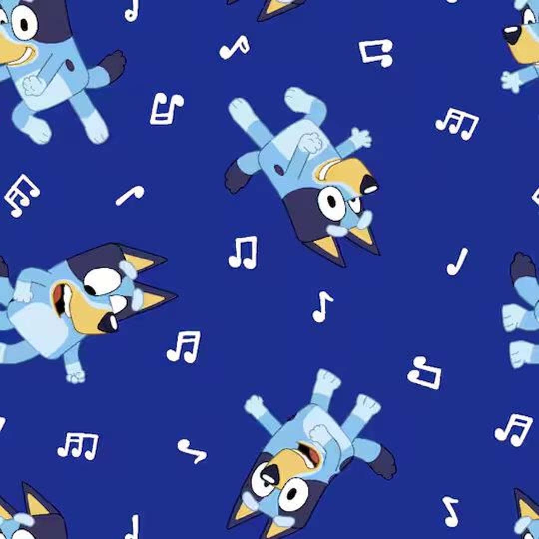Bluey Music Notes Fabric, 100% Cotton, Fabric by the Yard, Choose Your ...