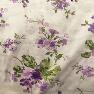 Purple Floral Fabric, 100% Cotton fabric, Fabric by the Yard
