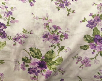 Purple Floral Fabric, 100% Cotton fabric, Fabric by the Yard