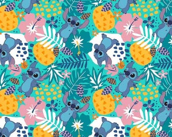 Lilo and Stitch Fabric, 100% Cotton, Fabric by the Yard, Choose your Cut, quilting