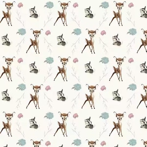 Bambi and Thumper Fabric, 100% Cotton, Fabric by the Yard, Choose your Cut, quilting