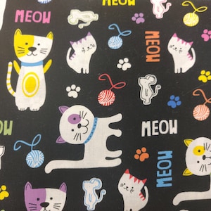 Cats Fabric, 100% Cotton, Fabric by the Yard, Choose your Cut