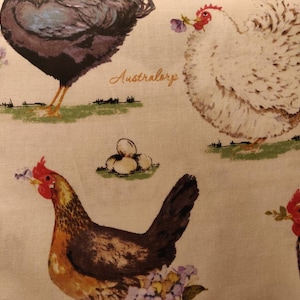 Tissu Races de poulet, 100 % coton, tissu par mètre