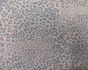Blue Leopard Fabric, 100% Cotton, Fabric by the Yard, Cheetah Print Fabric, Choose your Cut, quilting