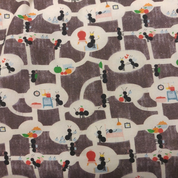 Tissu Ant Farm, Tissu Insectes, 100% Coton, Tissu par cour, Choisissez votre coupe, quilting