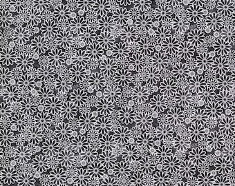 Flower Outlines Fabric, 100% cotton, Daisy Fabric, Fabric by the yard, Choose your cut