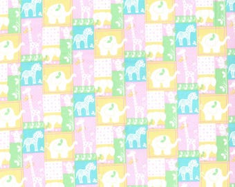 Colorful Animal Silhouette Fabric, 100% Cotton fabric, Fabric by the Yard, Choose Your Cut