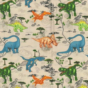 Dinosaur Fabric, 100% Cotton, Fabric by the Yard, Choose your Cut