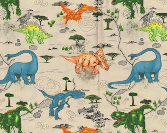 Dinosaur Fabric, 100% Cotton, Fabric by the Yard, Choose your Cut