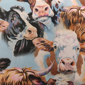 Cows Fabric, 100% Cotton, Fabric by the Yard, Choose your Cut