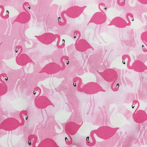 Flamingo Fabric, 100% Cotton, Fabric by the Yard, Choose your Cut, quilting