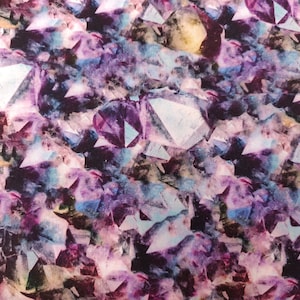 Amethyst Crystal Fabric, 100% Cotton, Fabric by the Yard, Choose your Cut, quilting