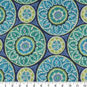 Blue Medallion Indoor/outdoor Fabric, 100% Polyester, Fabric by the ...