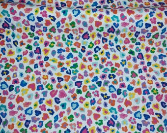 Rainbow Leopard Print Fabric, Cheetah Print Fabric, 100% Cotton, Fabric by the Yard, Choose your Cut