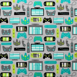 Video Game Fabric, 100% Cotton, Fabric by the Yard, Choose your Cut