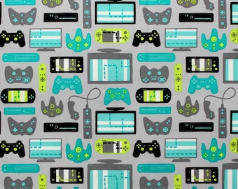 Video Game Fabric, 100% Cotton, Fabric by the Yard, Choose your Cut