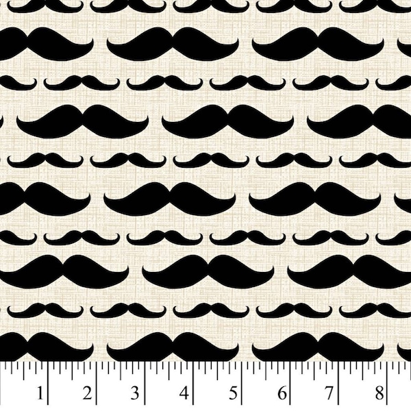 Tissu moustache, tissu 100% coton, tissu par cour