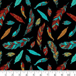 Feathers Fabric, 100% Cotton fabric, Fabric by the Yard