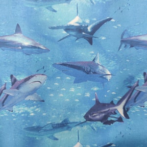 Sharks Fabric, 100% Cotton, Fabric by the Yard, Choose your Cut