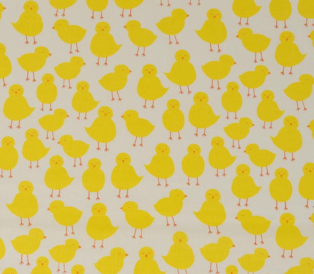 Tela de pollitos de dibujos animados, tela 100% algodón, tela cortada a medida