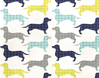 Geometric Pattern Dogs Fabric, 100% Cotton, Fabric by the Yard, Choose your Cut
