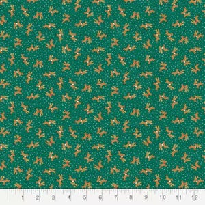 Cute Reindeer Fabric, Children's Christmas Fabric 100% cotton, Fabric by the yard, Choose your cut. image 2