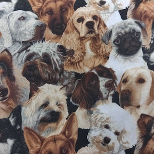 Dogs Fabric, 100% Cotton, Fabric by the Yard, Choose your Cut