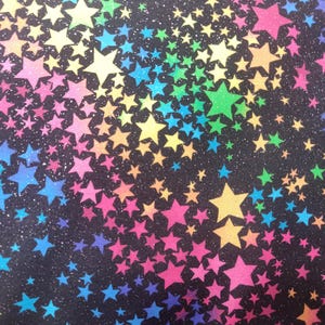 Star Fabric with Glitter, 100% Cotton, Stars Fabric, Fabric by the Yard, Choose your Cut