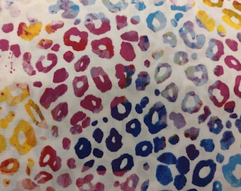 Rainbow Leopard Fabric, 100% Cotton, Fabric by the Yard, Cheetah Print Fabric, Choose your Cut, quilting