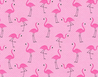 Flamingo Fabric, 100% Cotton, Fabric by the Yard, Choose your Cut, quilting