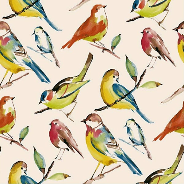 Birds Indoor/Outdoor Fabric, 100% Polyester, Fabric by the Yard, Choose your Cut