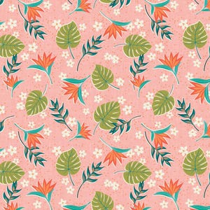 Tropical Monstera Leaf Fabric, 100% Cotton, Fabric by the Yard, Choose your Cut