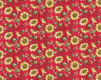 Sunflower Fabric, 100% Cotton, Fabric by the Yard, Choose your Cut