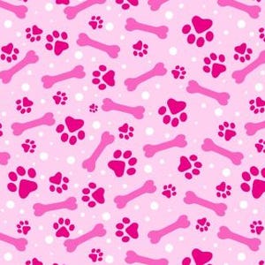 Paw Print Fabric, Dog Bone Fabric, 100% Cotton, Fabric by the Yard, Choose your Cut