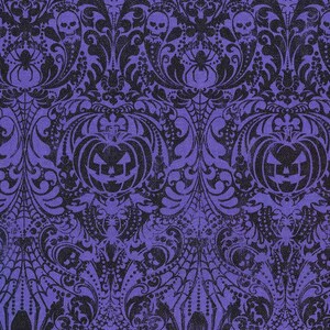 Halloween Paisley Fabric, 100% Cotton, Fabric by the Yard