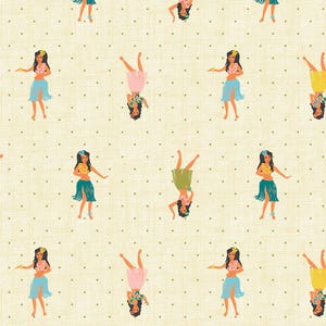 Hula Dancer Fabric, 100% Cotton, Fabric by the Yard, Choose your Cut