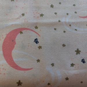 Pink Moons and Stars Fabric, 100% Cotton fabric, Fabric by the Yard