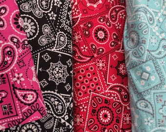 Tela Bandana, 100% Algodón, Tela cortada a medida, Elige tu Corte