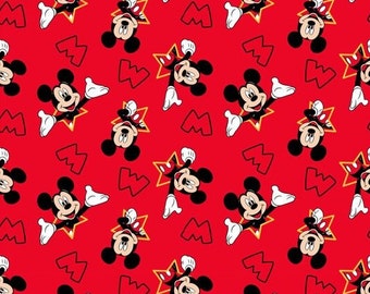 Mickey Mouse Licensed Fabric, 100% Cotton, Fabric by the Yard, Choose your Cut