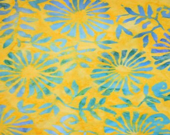 Indonesian Batik Floral Fabric, 100% Cotton, Fabric by the Yard, Choose your Cut, quilting
